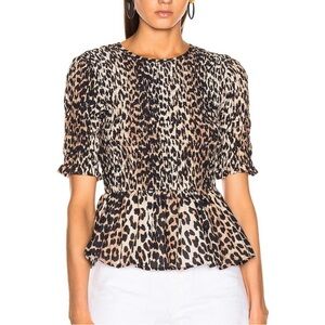 Ganni Leopard Print Top